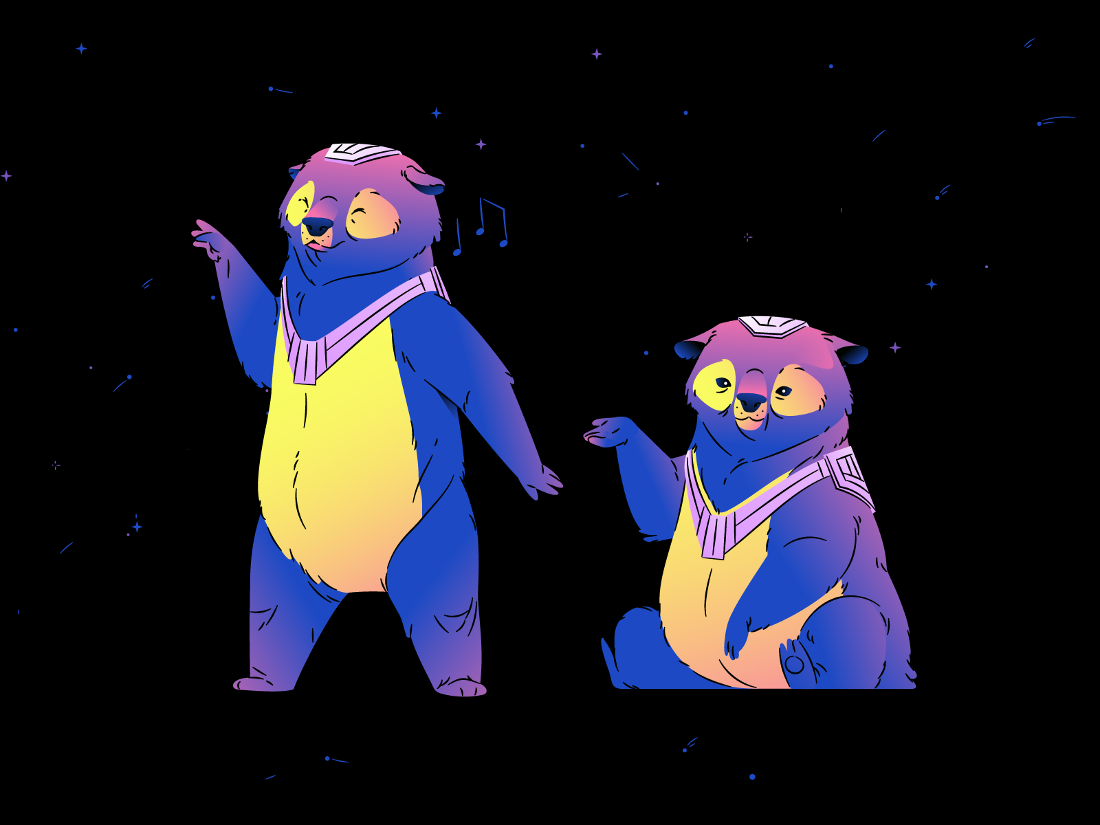 playful bear character artwork design