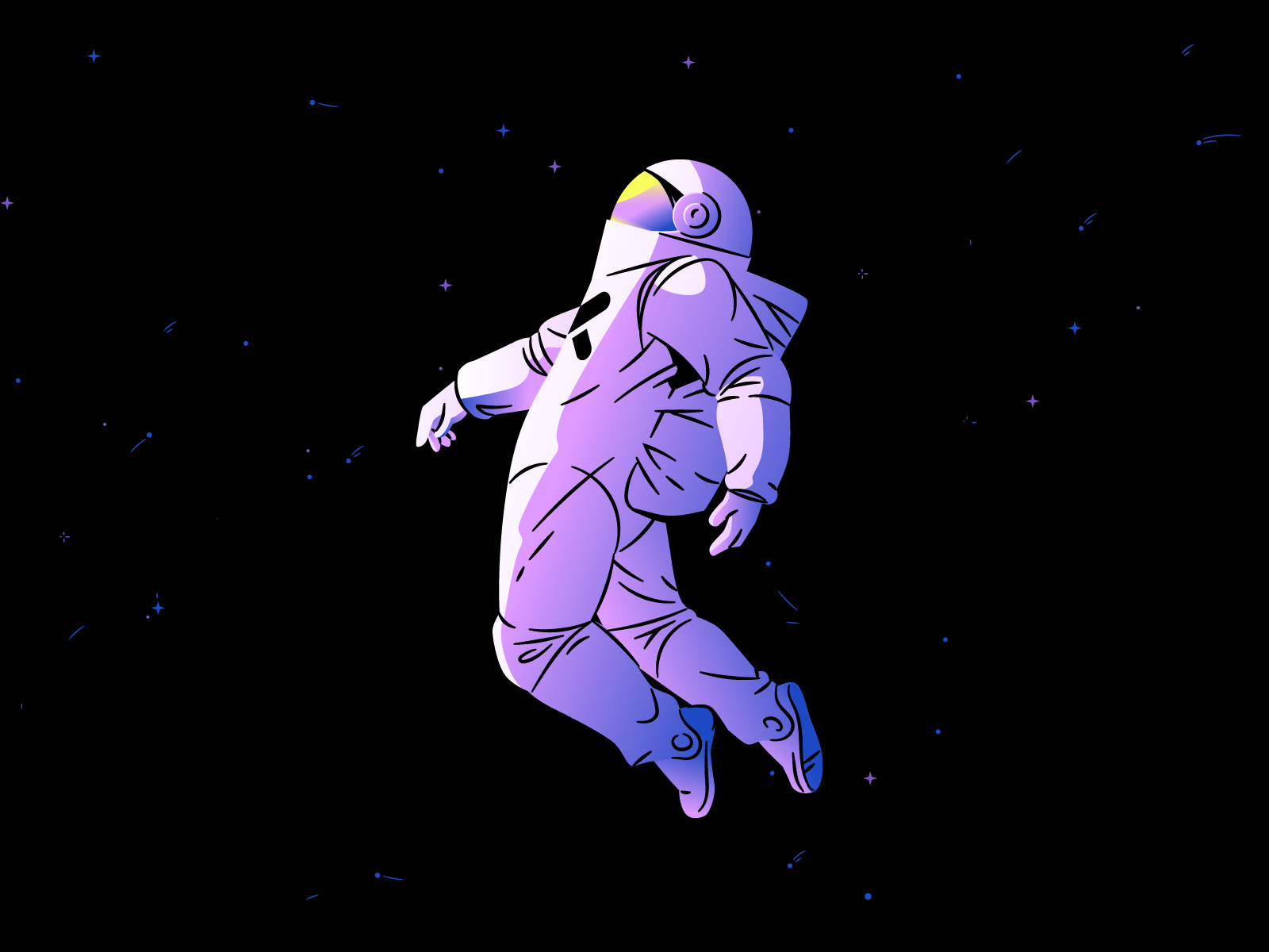 space explorer artwork of an astronaut floating in space