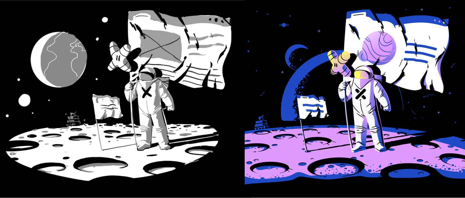 Landing hero colour blocking sketch