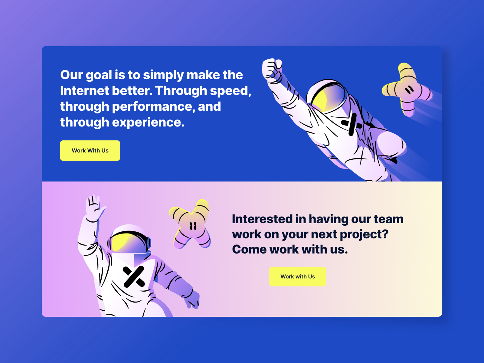 Banner examples of the astronaut illustrations